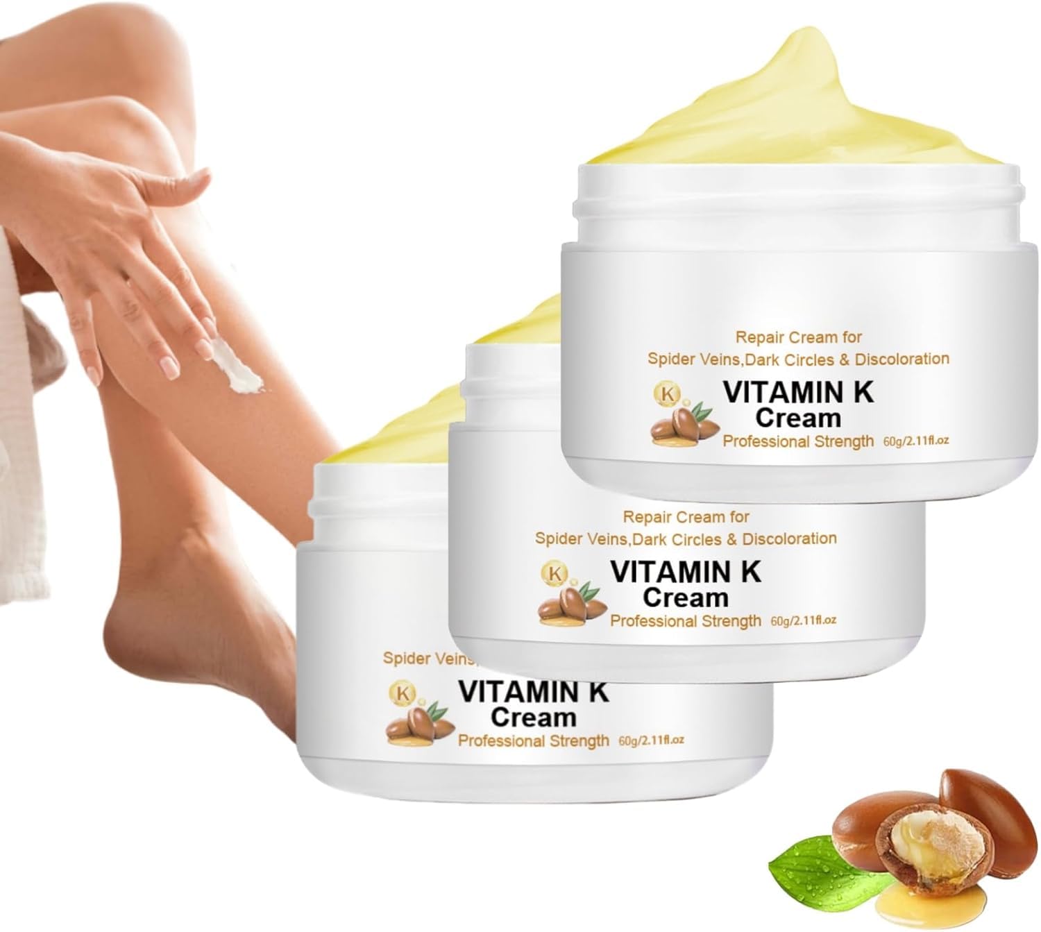 Best Varicose Veins Repair Cream with Vitamin K - Leg Vein Treatment for Men & Women - Soothing Relief for Spider Veins & Swollen Legs - Perfect for Daily Use at Home, Work or Travel