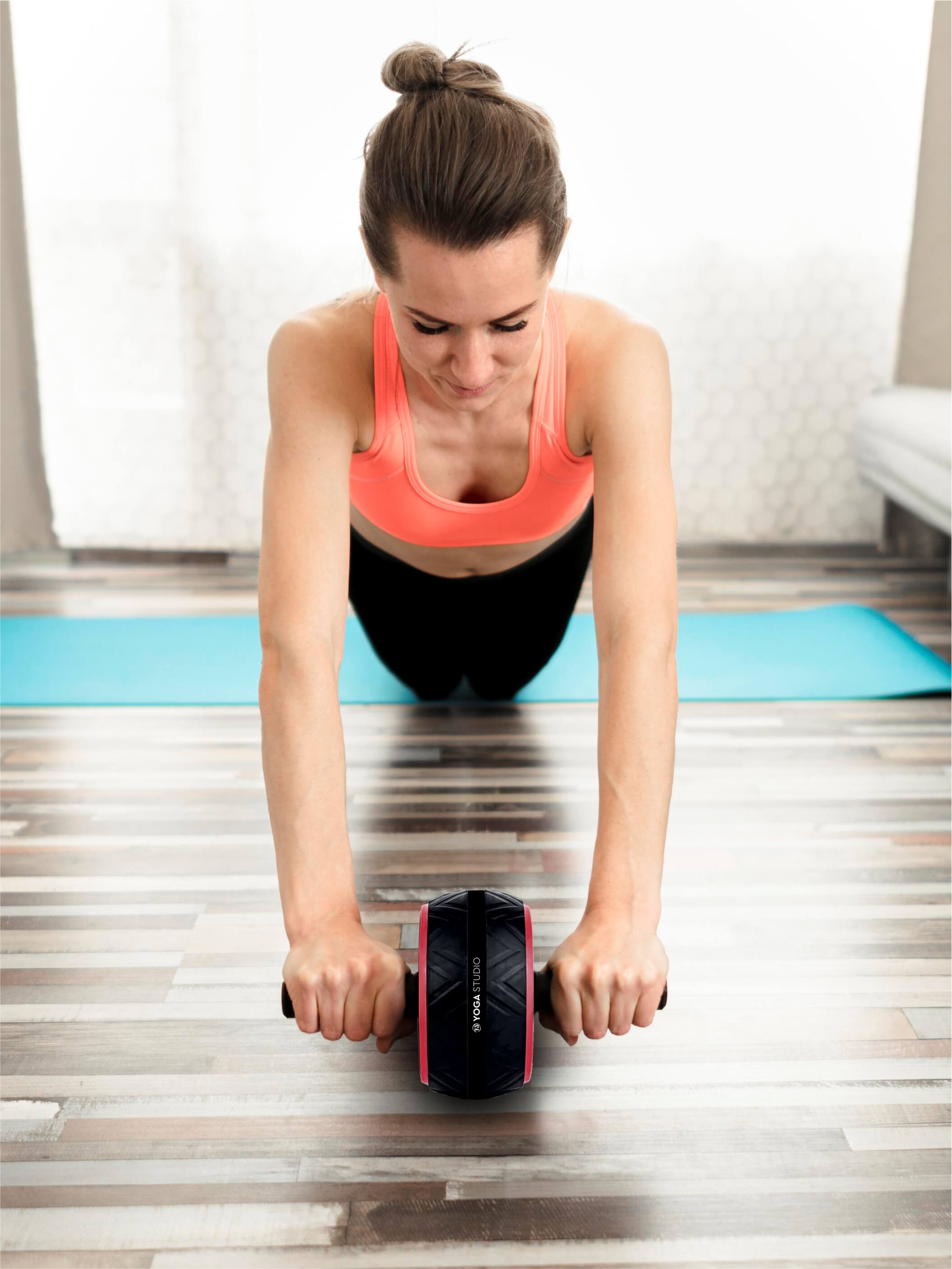 Premium Abdominal Wheel Roller for Core Strength Training - Yoga & Home Fitness Equipment - Perfect for Abs Workout, Pilates, and Gym Exercises