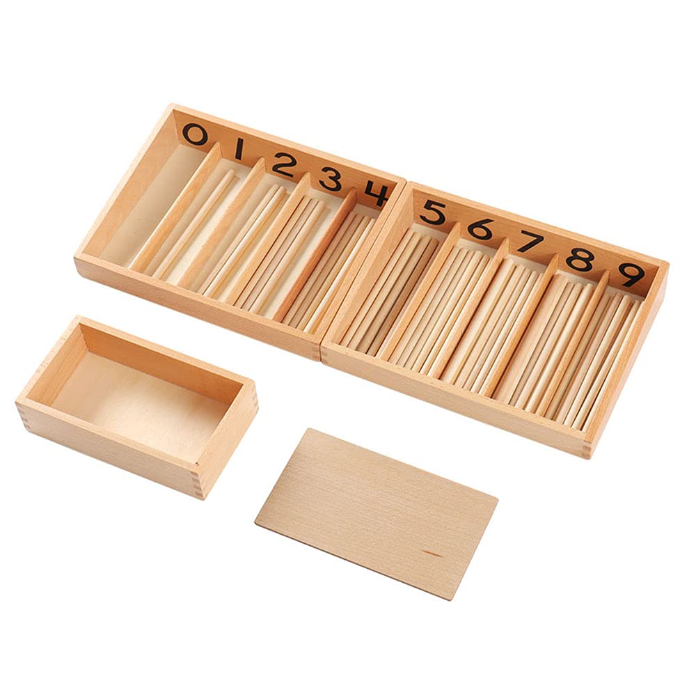 Montessori Spindle Box with 45 Spindles - Math Counting Educational Toys for Toddlers & Kids Ages 3+ | Preschool Learning Materials for Homeschool & Classroom Use