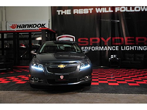 High-Performance LED Halo Headlights for Chevy Cruze 2011-2014 - Black/Clear Lens - Durable & Bright Lighting for Night Driving & Off-Road Adventures