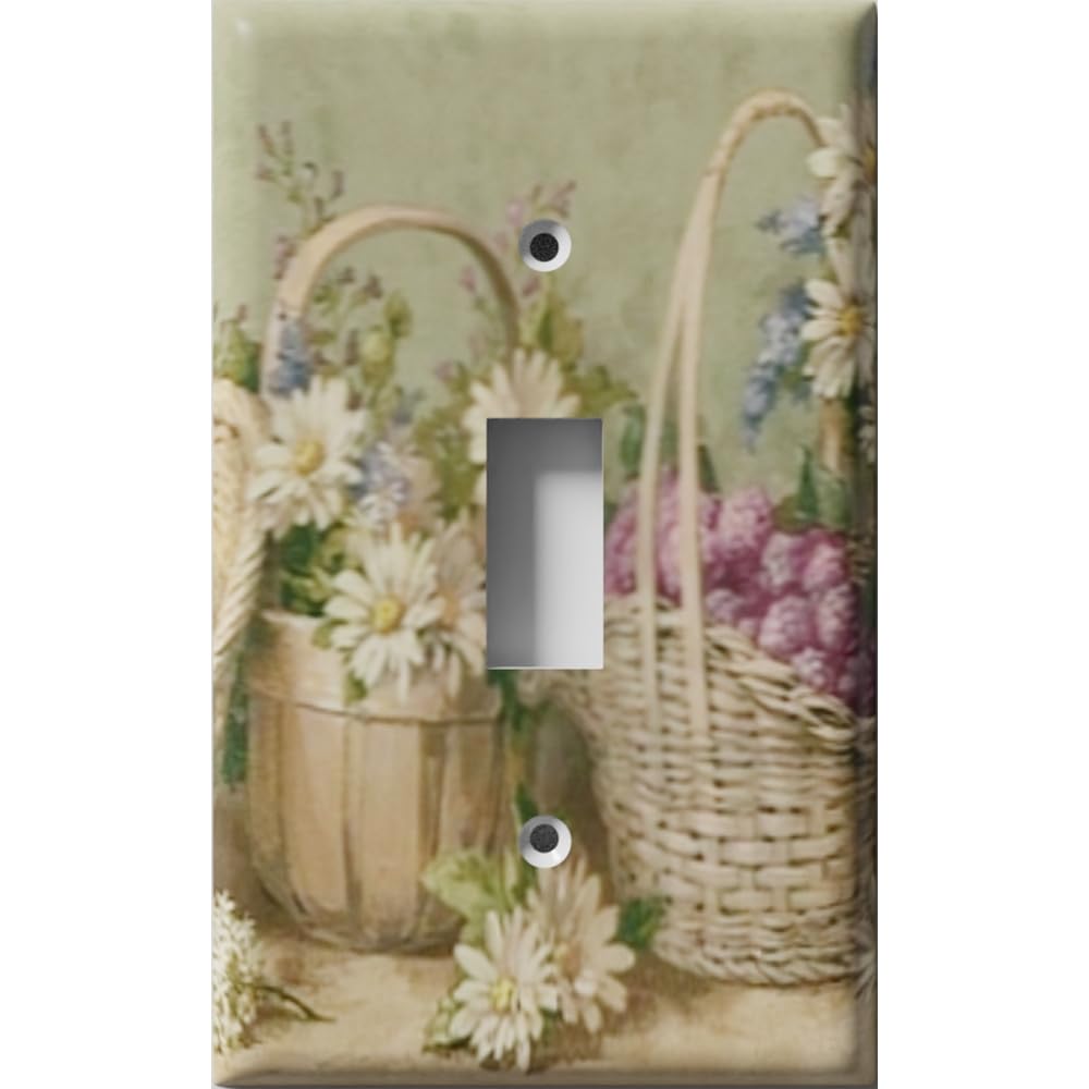Decorative Flower Light Switch Cover - Single Toggle Wall Plate for Home Decor