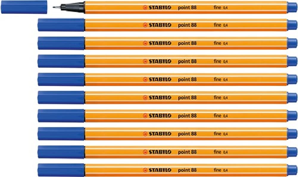 STABILO Point 88 Fine Liner Pen - Dark Blue for Writing & Sketching