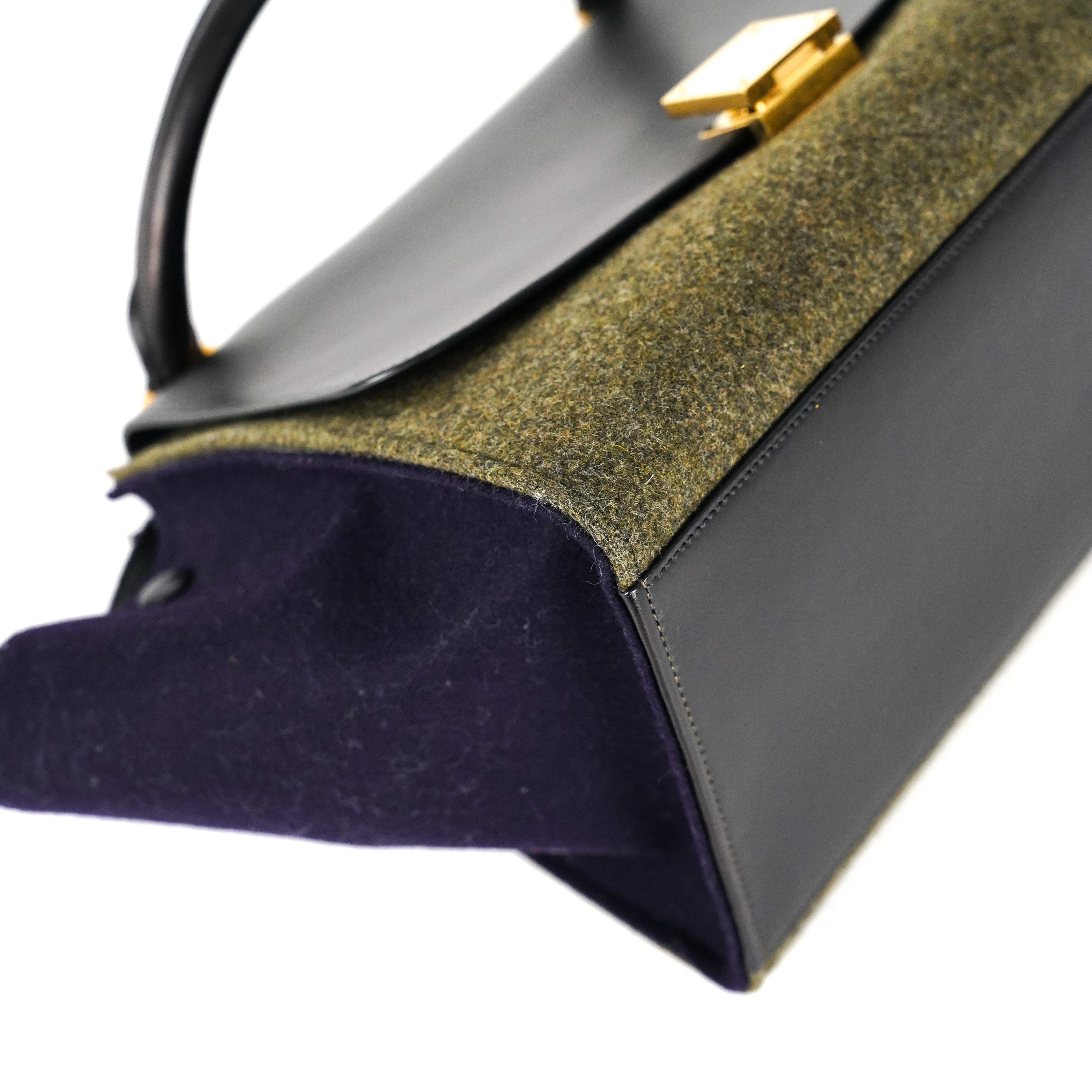 Celine Trapeze Khaki and Navy Leather Crossbody Bag for Women | Luxury Designer Handbag for Work, Travel & Everyday Use