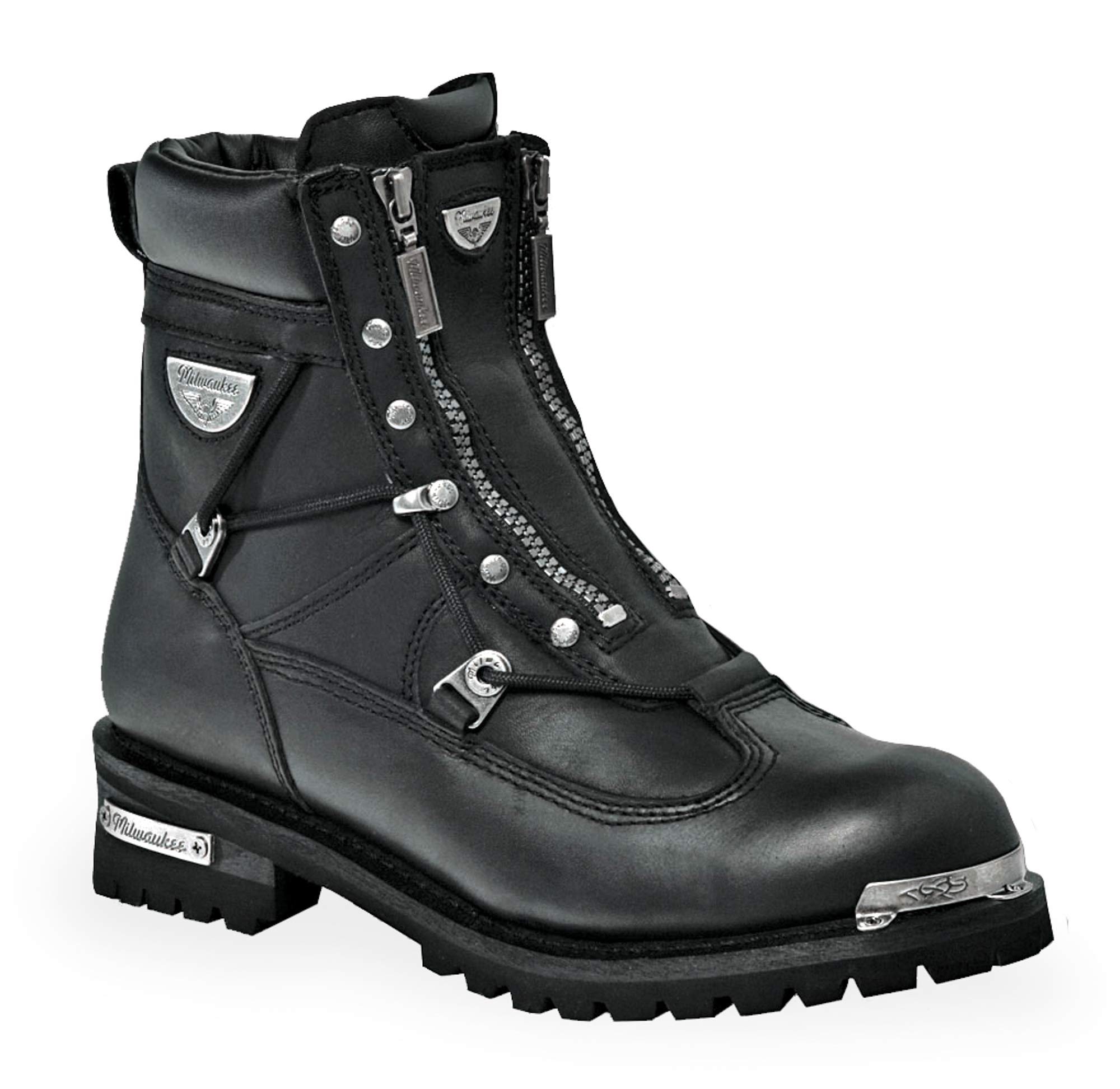 Milwaukee Motorcycle Boots for Men - Durable Throttle Riding Boots with Slip-Resistant Sole | Perfect for Harley, Cruiser & Touring Bikes | Waterproof & Comfortable for Long Rides