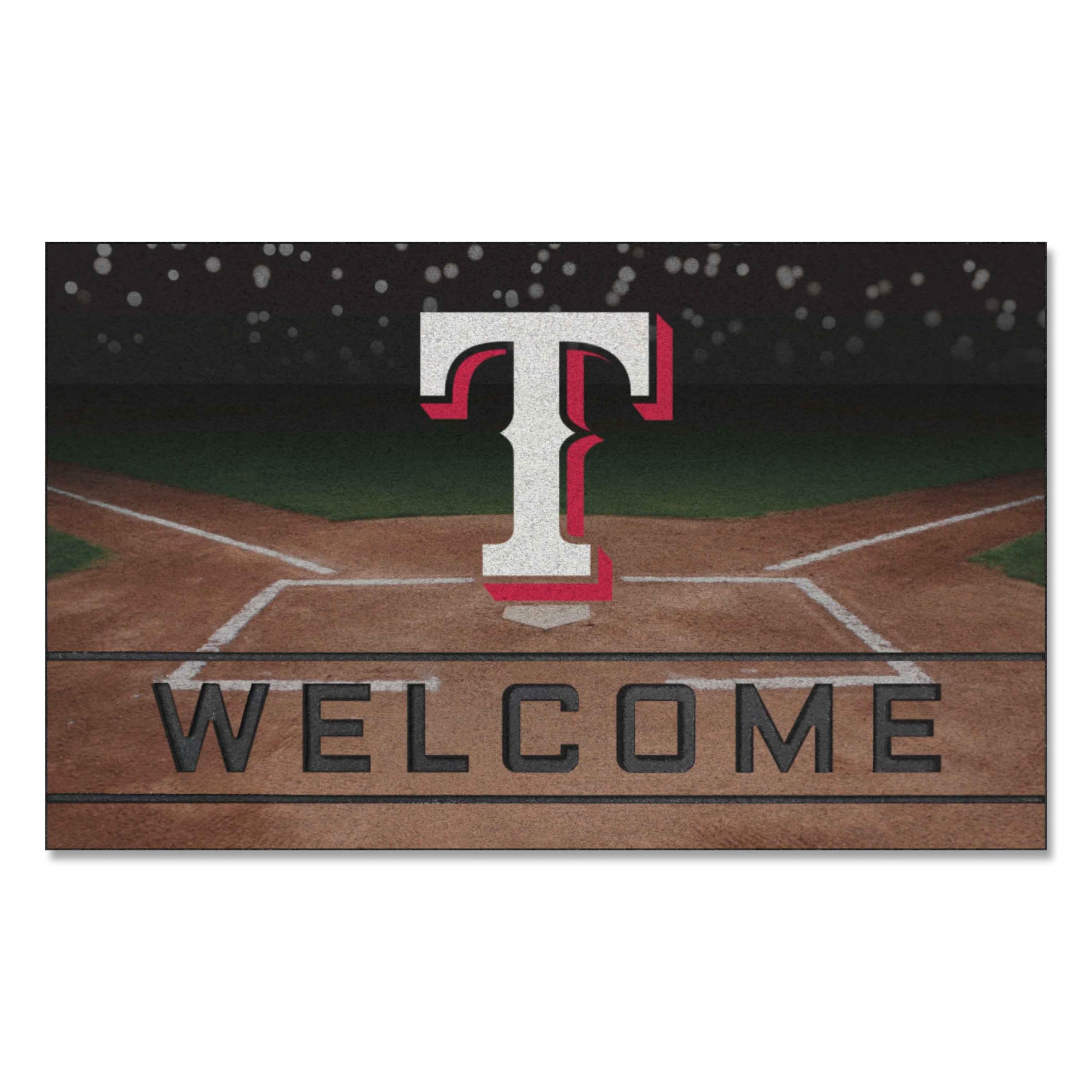 FANMATS 21936 Texas Rangers Team Color Crumb Rubber Doormat - Non-Slip, Durable 1-Pack for Front Door, Porch, or Garage Entrance - Perfect for Baseball Fans & Home Decor