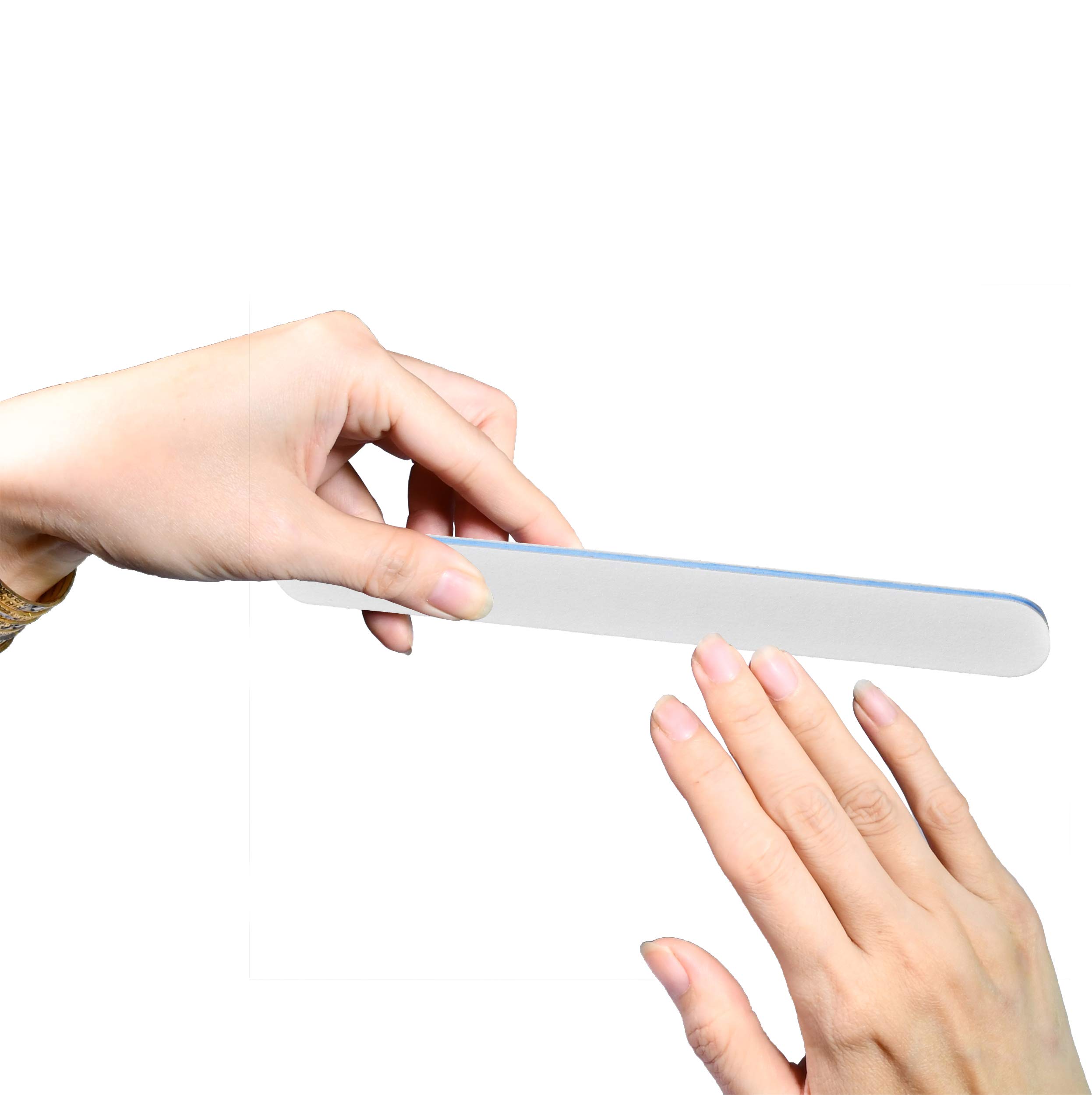 Jumbo White Nail Files 100/180 Grit - 50 PCS for Acrylic Nails & Manicures