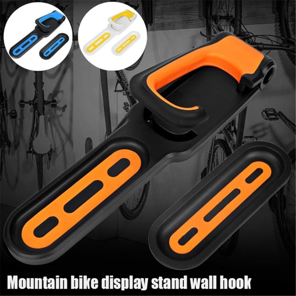 1PC Adjustable Wall Mount Bike Rack - Space Saving Garage Bicycle Hanger Storage Stand for Indoor/Outdoor Use - Orange (Perfect for Apartments, Garages & Small Spaces)