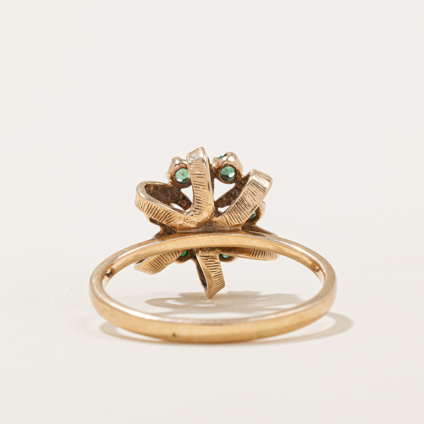 Exquisite 0.20ctw Emerald & Diamond Cocktail Ring (0.03ct Diamonds) - Size 8.25 - Elegant Jewelry for Evening Parties, Weddings & Special Occasions