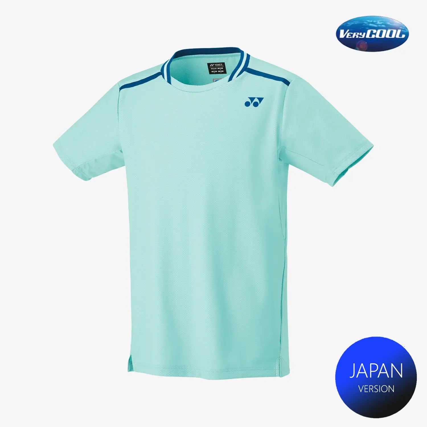 Yonex Men's Crew Neck Performance Shirt 10559 - Breathable Quick-Dry Activewear for Tennis, Golf & Casual Wear (Cyan)