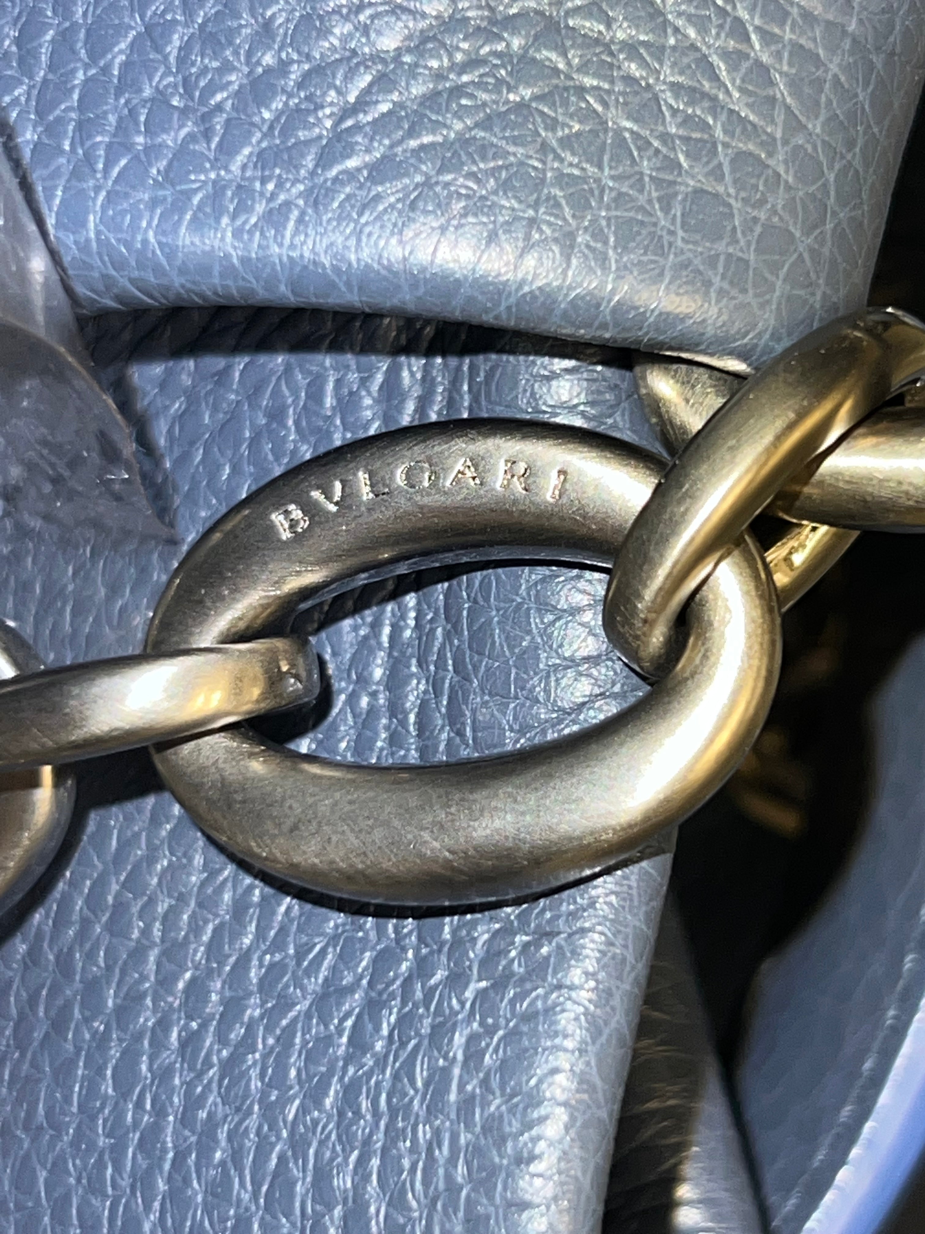 Bvlgari Chiara Collection Blue Leather Handbag for Women - Luxury Designer Tote for Work, Travel & Evening Events