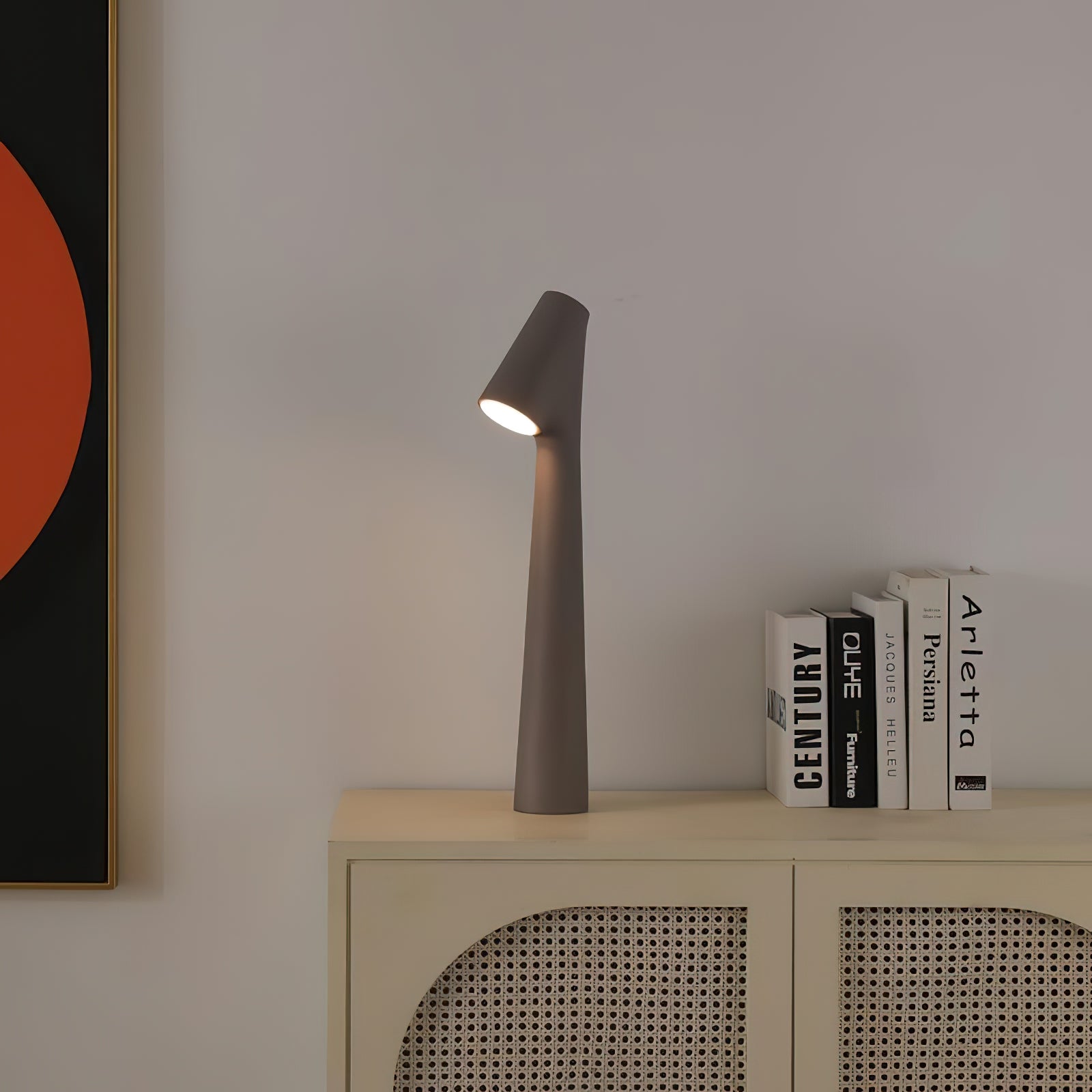 Portable Table Lamp - Handmade African Design, USB Rechargeable & Adjustable Brightness for Bedroom, Living Room, and Outdoor Camping