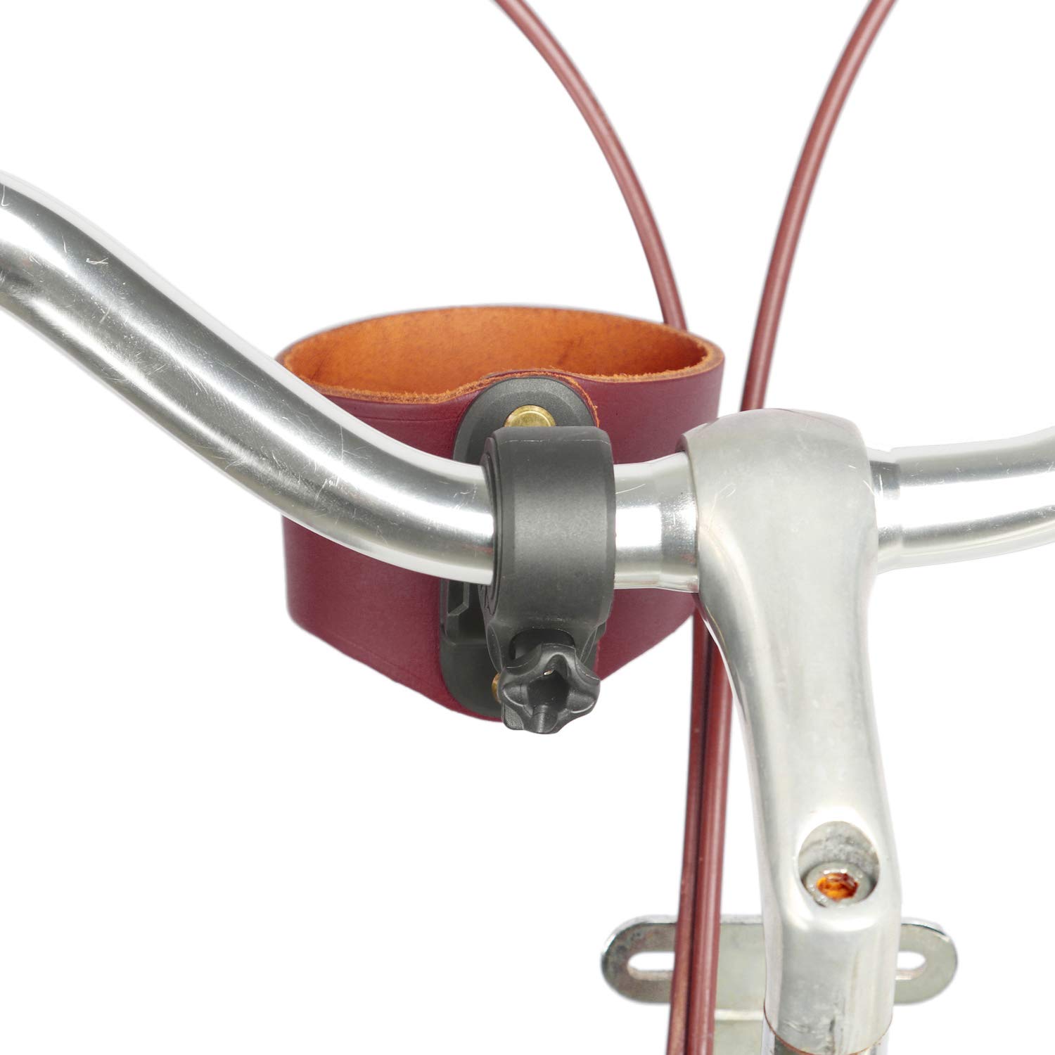Tourbon Leather Bicycle Water Bottle Holder - Adjustable Bike Cup Holder for Cycling, Hiking & Commuting - Premium Brown Leather Design for Road & Mountain Bikes