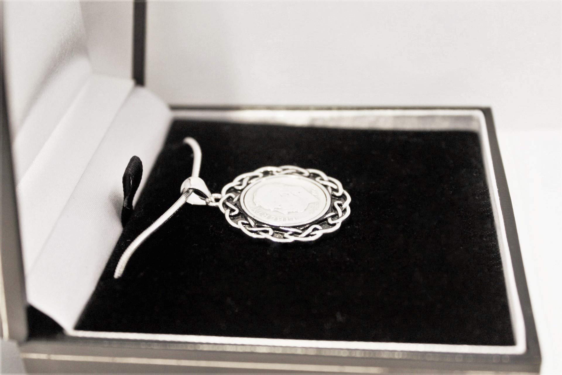 Vintage 1952 US 10 Cent Coin Pendant - Rhodium Plated Jewelry for 71st Birthday & Anniversary Gifts - Perfect for Milestone Celebrations & Special Occasions