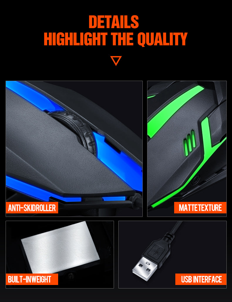 Ergonomic USB 2.0 Wired Optical Mouse - Slim Design for Home Office, Business, Gaming & Desktop Computers - Compatible with PC/Laptop/Mac - Perfect for Work, Study & Online Meetings