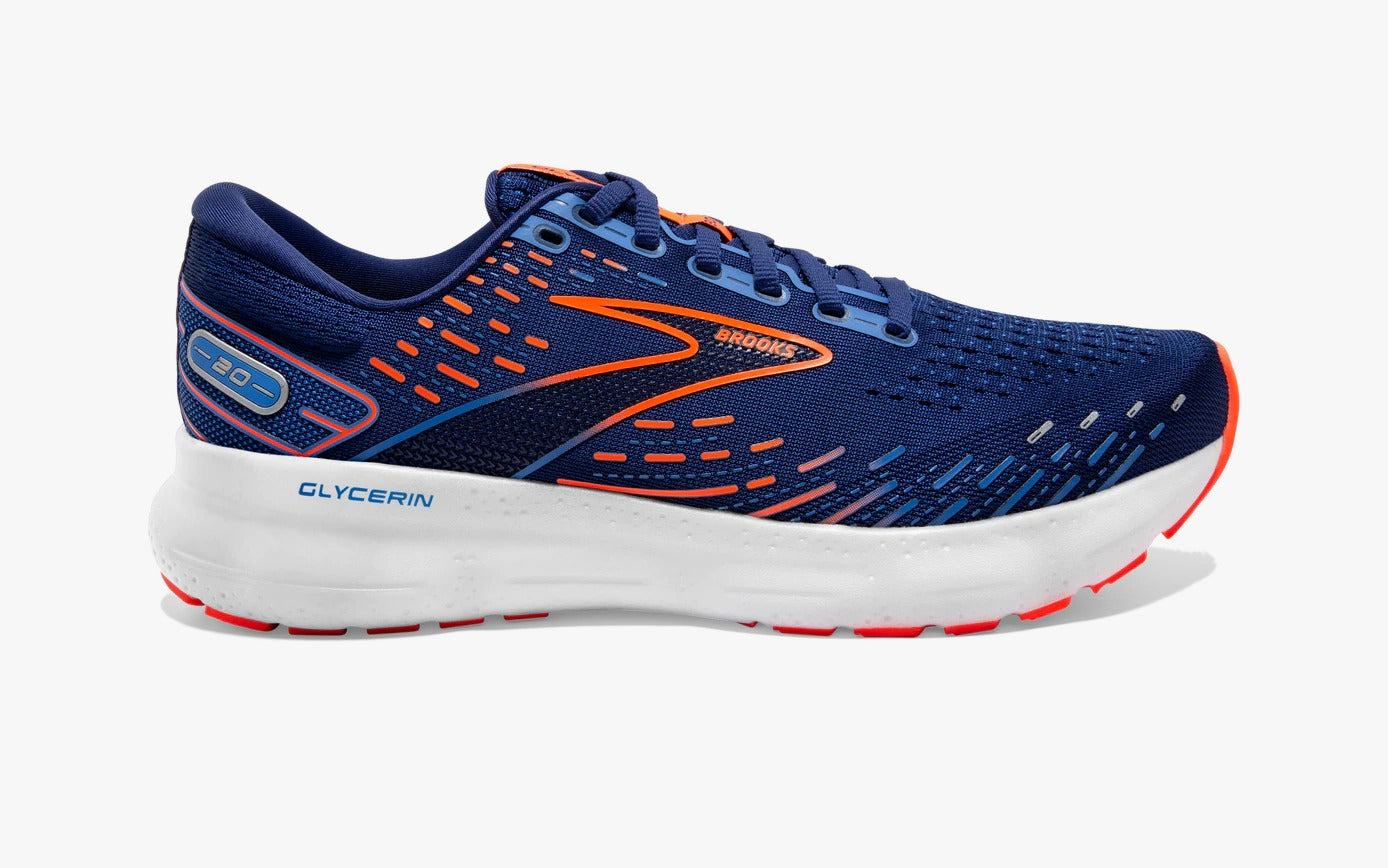 Brooks Men's Glycerin 20 Running Shoes - Wide 2E Width for Maximum Comfort | Cushioned Road Running Sneakers for Men | Perfect for Long Distance Running & Daily Workouts