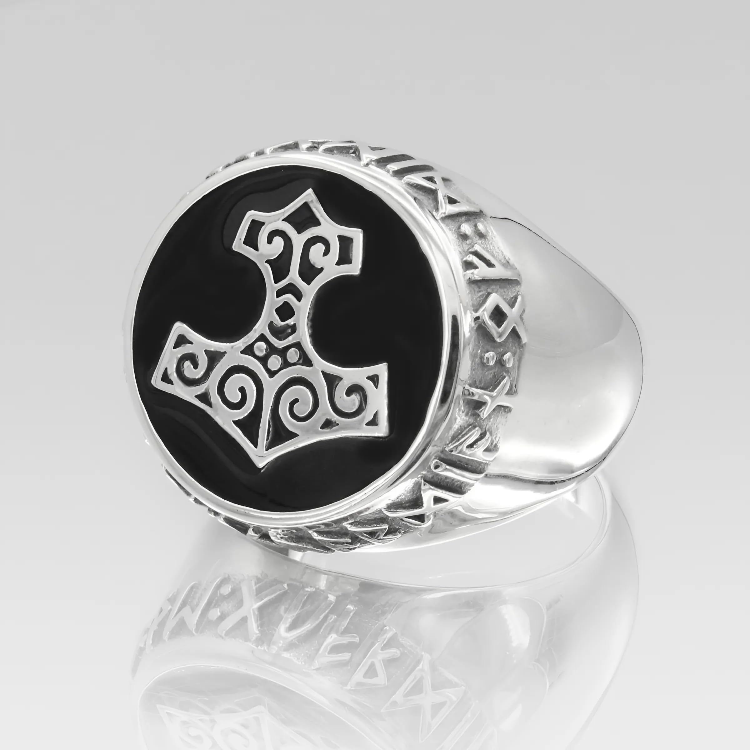 Dryad Design Sterling Silver Thor's Hammer Ring - Mjolnir Norse Viking Rune Jewelry for Men & Women (Size 5-15) | Perfect for Viking Lovers, Cosplay & Norse Mythology Enthusiasts