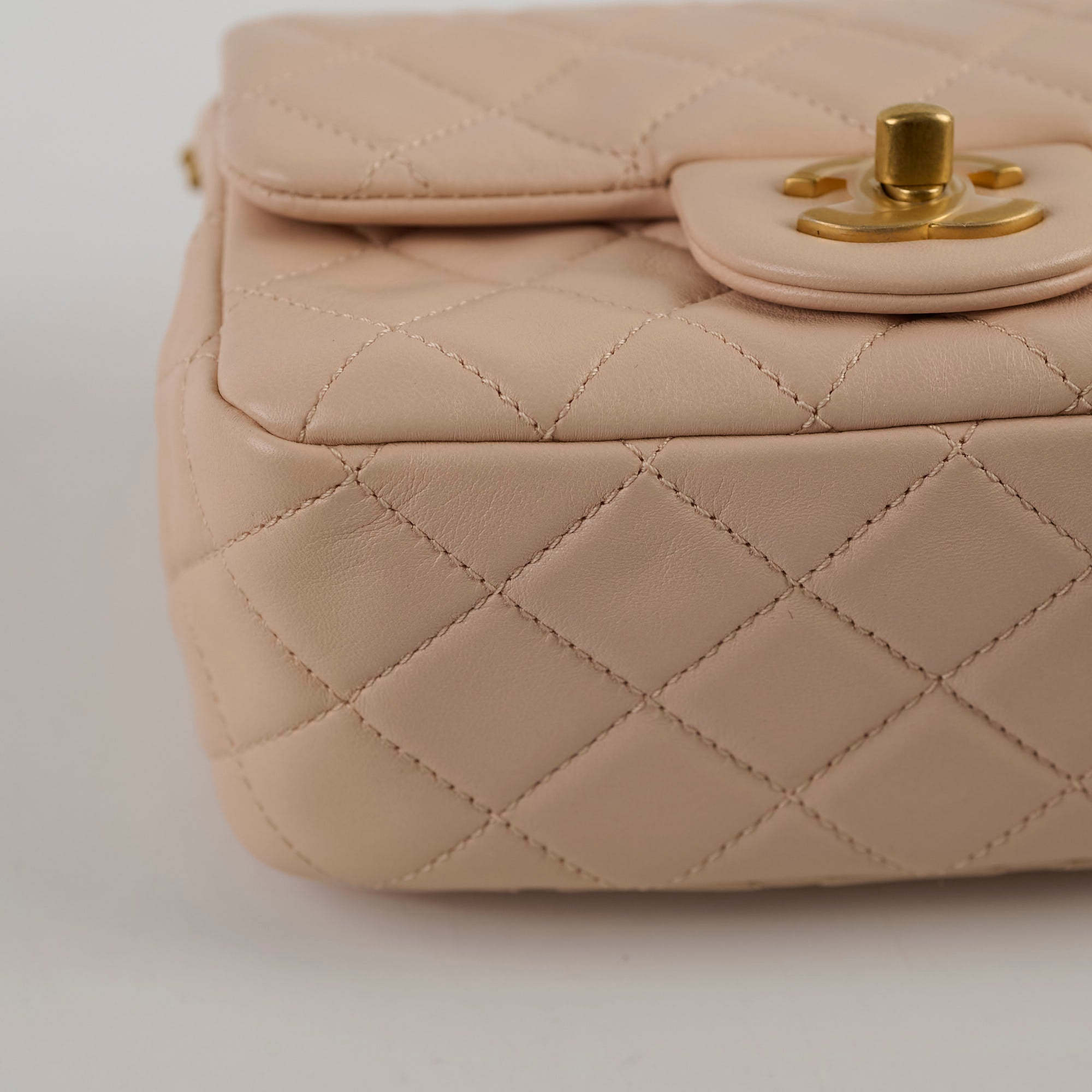 Chanel Mini Square Classic Flap Bag in Beige - Luxury Crossbody Purse for Women | Perfect for Date Night, Parties & Special Occasions