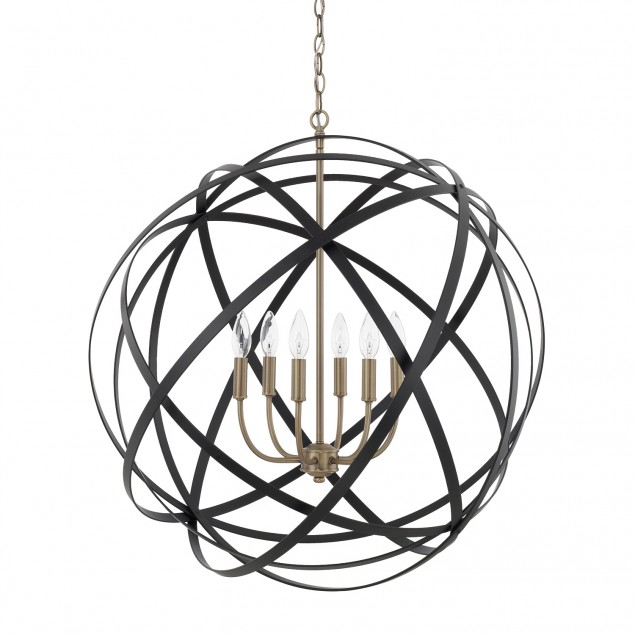 Skai Black Chandelier - Elegant Modern Ceiling Light Fixture for Dining Room, Bedroom, or Living Room Decor