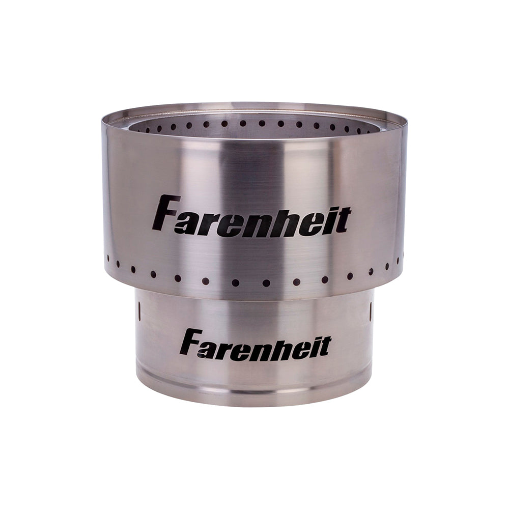 Fahrenheit Flare 17.5 Inch Smokeless Fire Pit - Silver Outdoor Fire Pit for Backyard, Patio, Camping & Beach - Portable Fire Pit with Spark Screen & Carry Bag