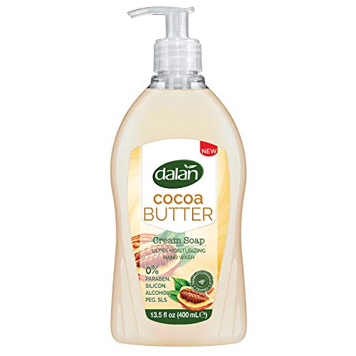 Dalan Cocoa Butter Cream Ultra Moisturizing Liquid Hand Soap - 13.5 Fl Oz (400mL) for Dry Skin, Deep Hydration & Soft Hands - Pack of 1 - Ideal for Home, Office & Travel Use