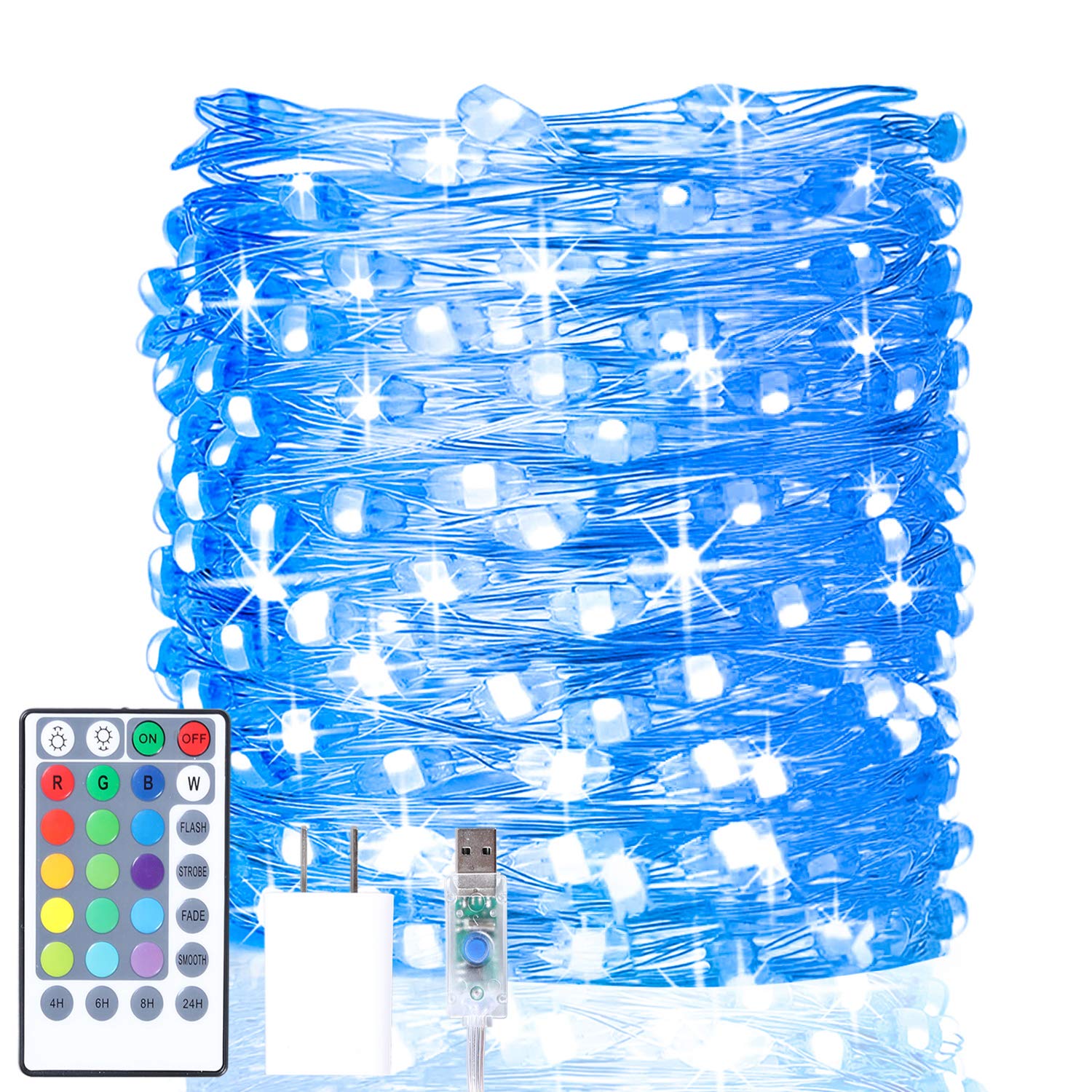 16-Color LED Fairy Lights 40ft with Remote - Bedroom & Christmas Decor