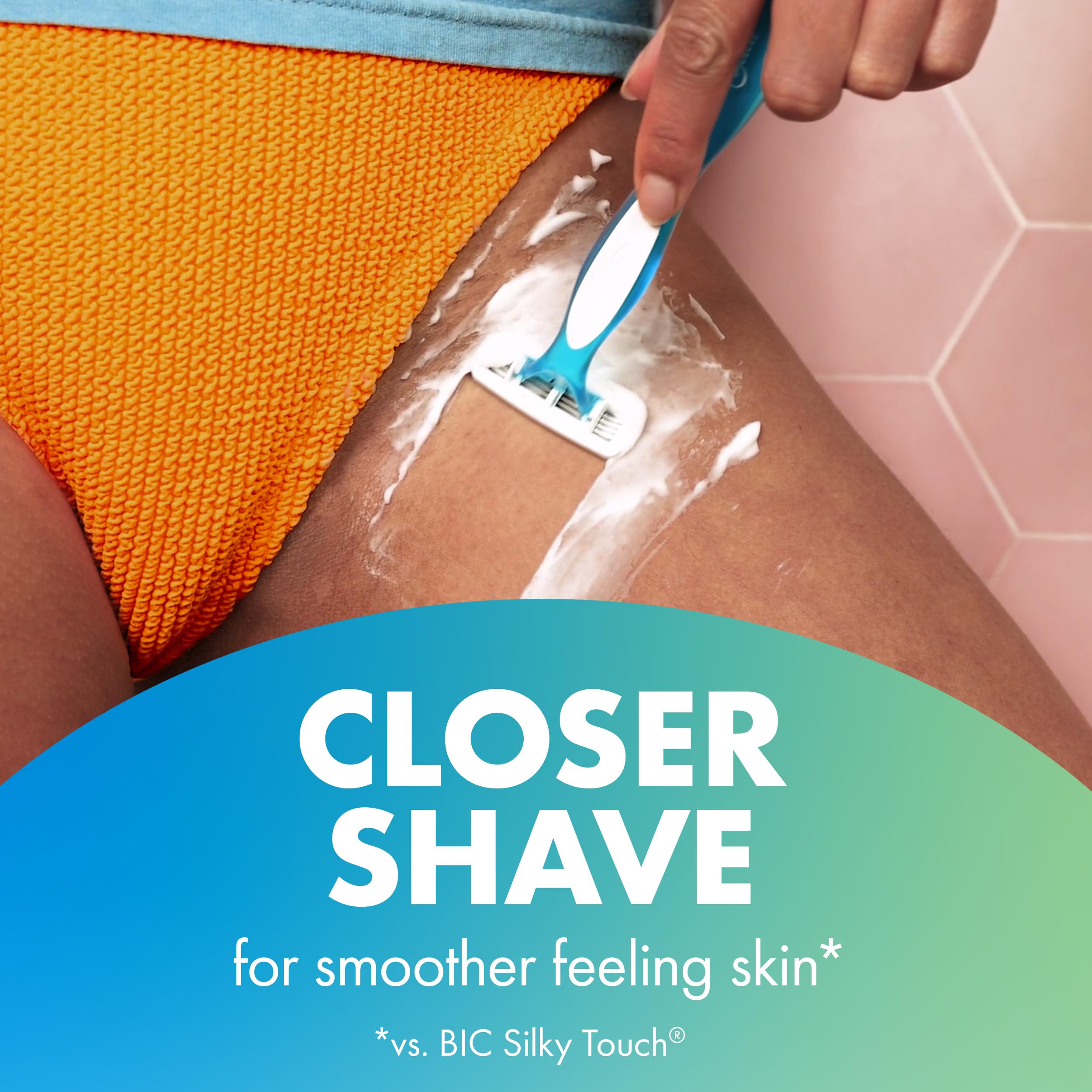 BIC Soleil Comfort Women's Disposable Razors - 4 Blade Shaving Razor for Smooth Skin, Less Irritation - 10 Count Pack - Perfect for Summer Legs, Bikini Line & Underarm Hair Removal