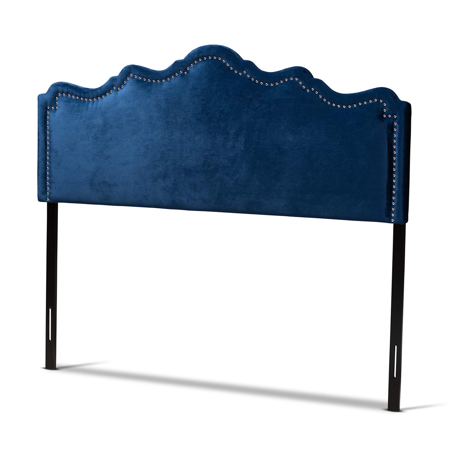 Baxton Studio Nadeen Modern Navy Blue Velvet Queen Size Headboard - Upholstered Fabric Bed Frame for Master Bedroom & Guest Room Decor