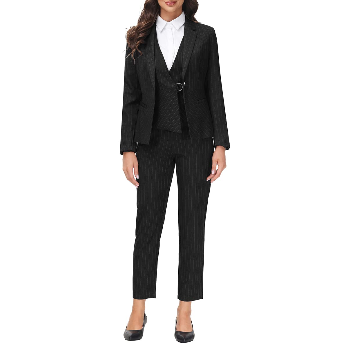 MODFUL Women's 3-Piece Classic Business Suit Set - Elegant Blazer, Vest & Pants for Office, Interview & Professional Events | Formal Work Attire for Women | Plus Size Options Available