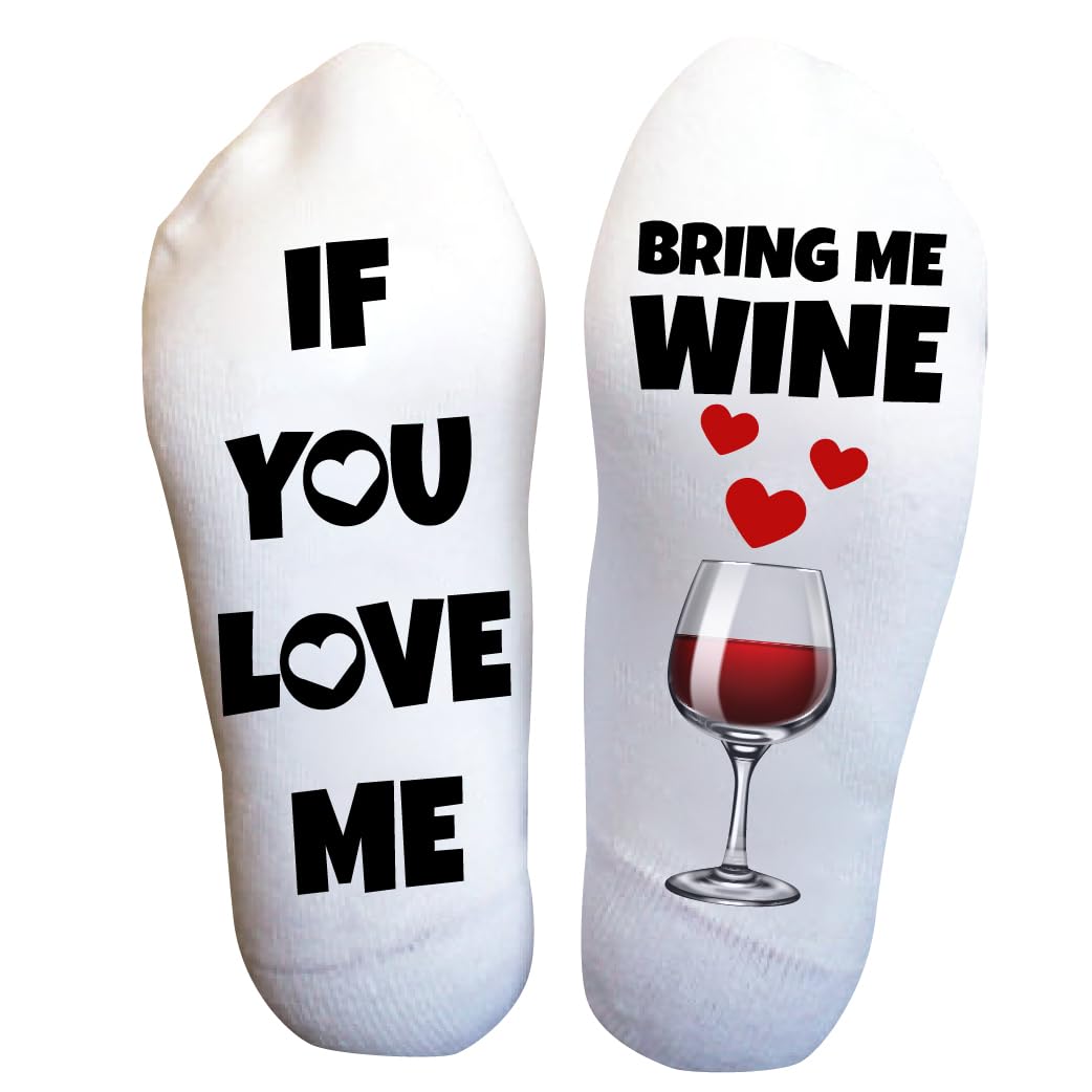 Funny Wine Socks for Women - Novelty Gifts for Mom & Grandma - Valentine's Day, Retirement & Birthday Presents for Friends - Perfect for Wine Lovers, Gift Giving & Casual Wear