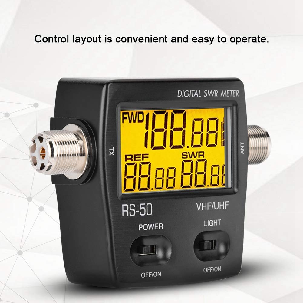 Digital VHF UHF 125-525MHz SWR Power Meter - Portable Watt Meter for CB Radio, Ham Radio & Antenna Tuning - Perfect for Field Testing, Signal Measurement & Radio Setup