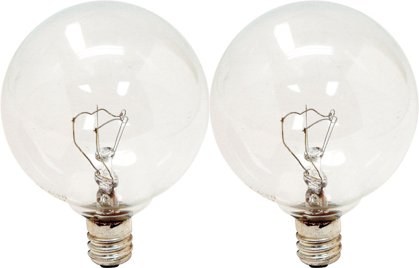 GE Lighting 17722 25W Clear Vanity Globe Bulbs (2-Pack) - Perfect for Bathroom Vanity, Dressing Room & Makeup Mirror Lighting