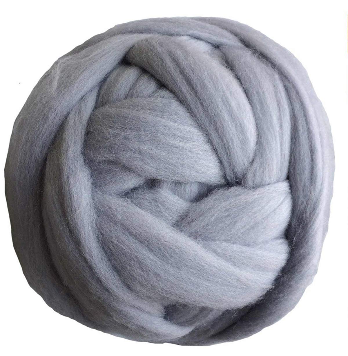 MLMGUO Giant Merino Wool Yarn - Super Soft Chunky Arm Knitting Yarn (9 lbs, Light Gray) | Bulky Wool Roving for Handmade Blankets, Scarves & Home Decor | Perfect for DIY Knitting Projects & Cozy Winter Crafts
