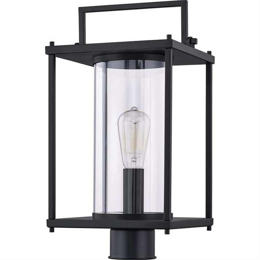 1 Light Outdoor Post Lantern - Transitional Style Black Exterior Light Fixture for Porch, Garden & Pathway - Weather-Resistant Design for Year-Round Use - Model 71-Bel-4352488