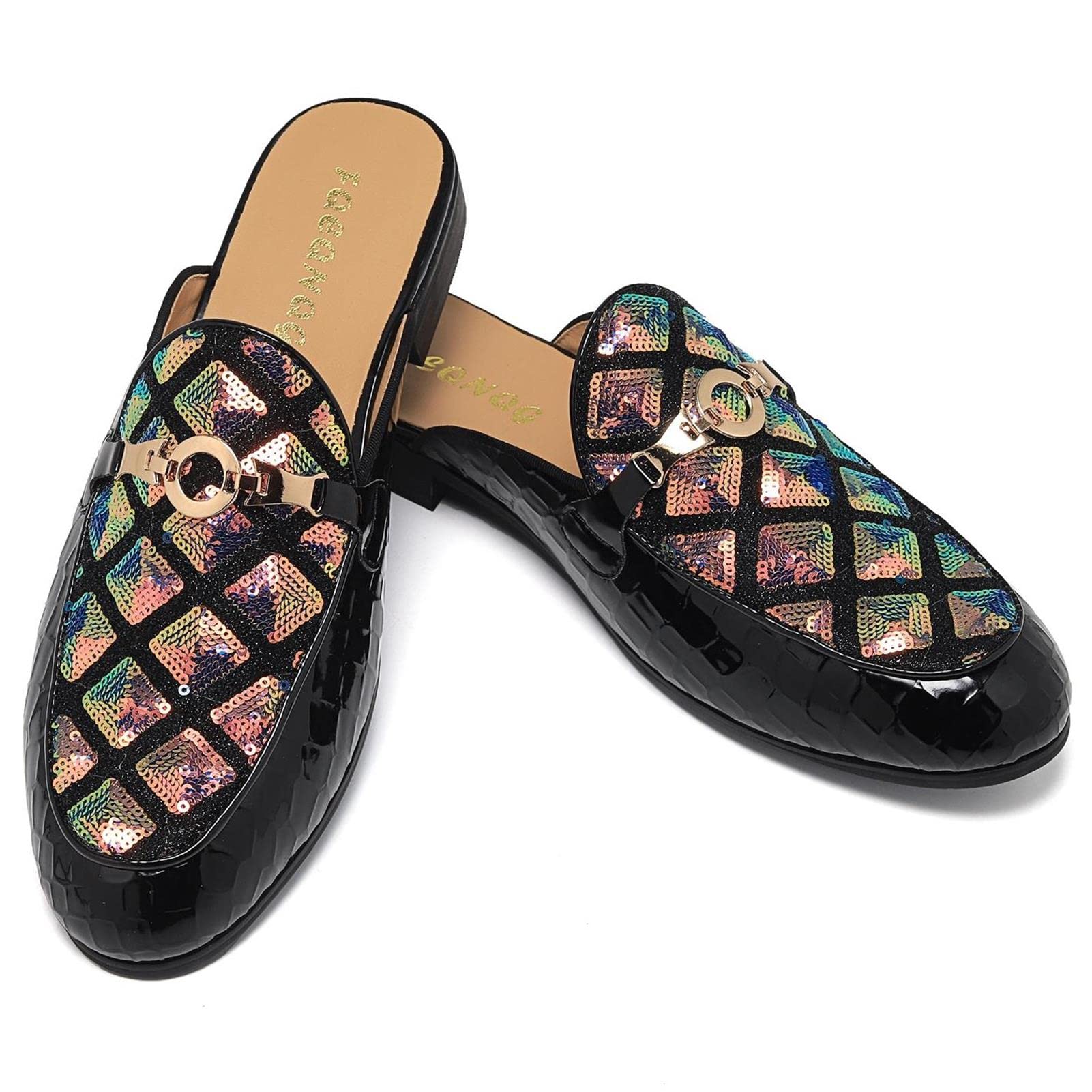 Men's Slip-On Mule Loafers - Breathable Leather Dress Shoes for Formal & Casual Wear | Comfortable Backless Slippers for Office, Travel & Home Use