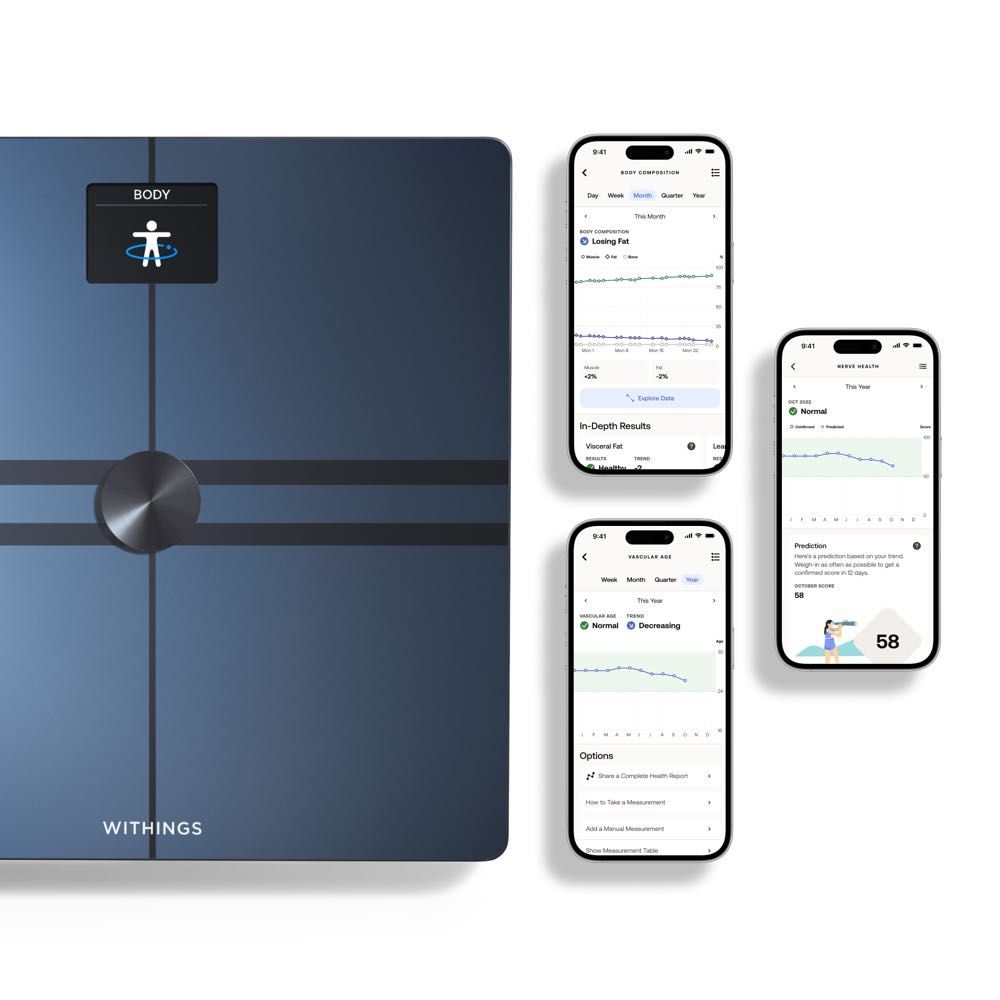 Withings Body Comp Smart Scale - Digital Bathroom Scale with Body Composition Analysis, Weight Tracking & Health Metrics - Black | Perfect for Home Gym, Fitness Enthusiasts & Health Monitoring