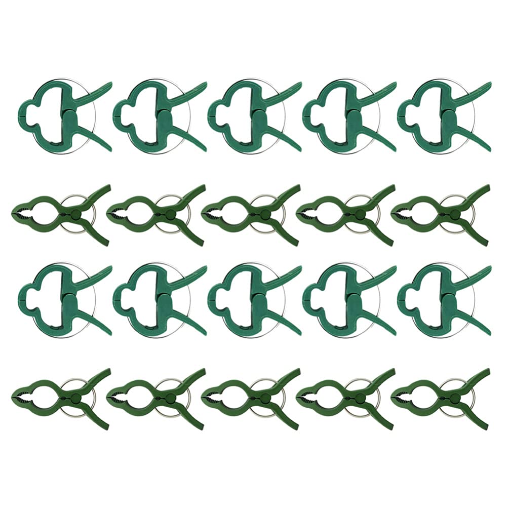 DOITOOL 20-Pack Green Plant Support Clips - Heavy Duty Garden Tomato Cage Clips for Stems, Vines & Flowers | Perfect for Indoor & Outdoor Gardening, Greenhouses & Raised Beds