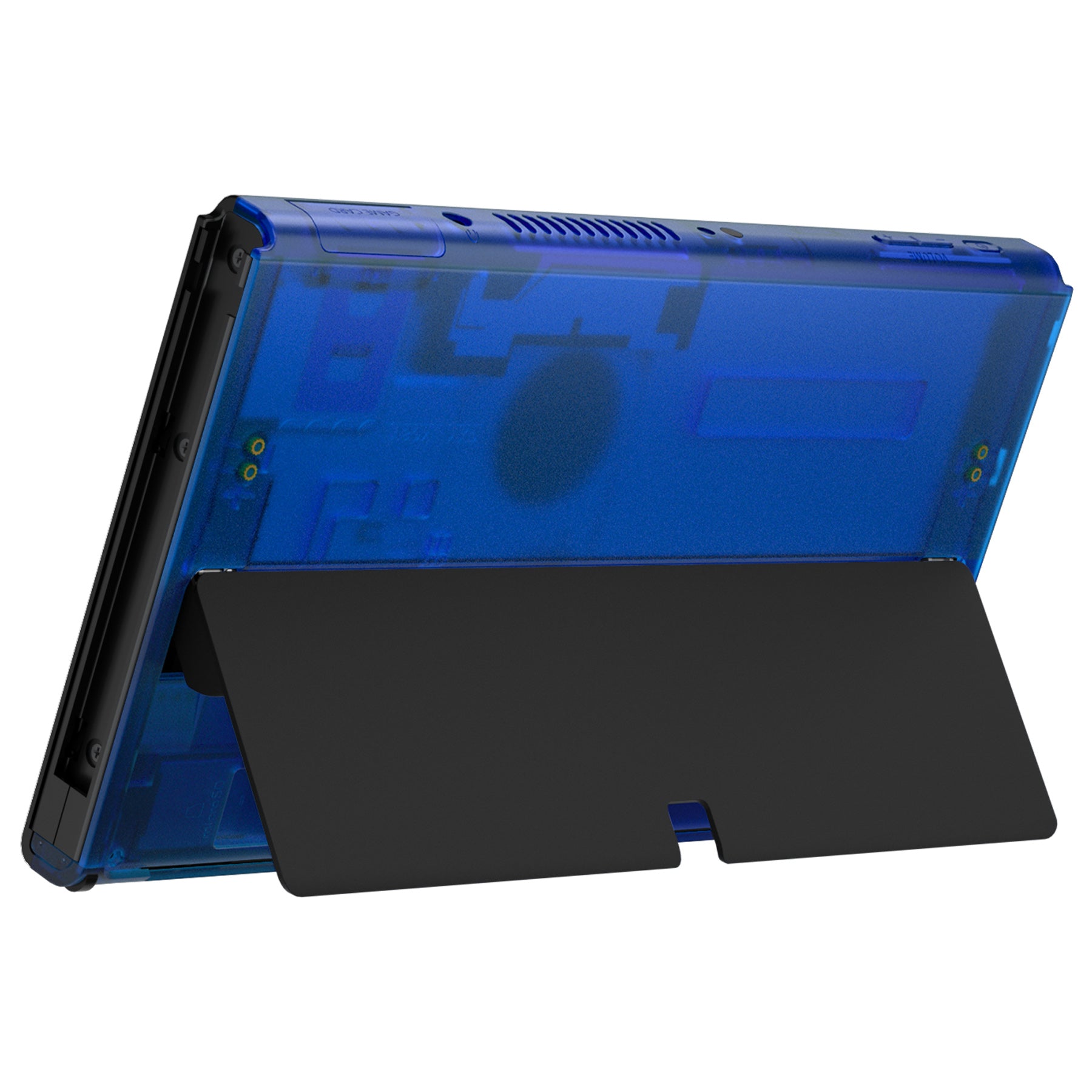 eXtremeRate Clear Blue Replacement Back Plate for Nintendo Switch OLED - DIY Housing Shell Case (JoyCon & Kickstand Not Included) BNSOM5006 | Gaming Accessories for Switch OLED Console Protection & Customization