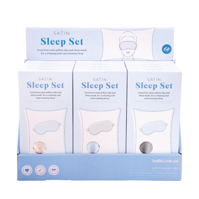 Luxury Satin Sleep Set with Pillowcase & Eye Mask - Soft & Breathable for Women & Men - Perfect for Travel, Home & Spa Relaxation