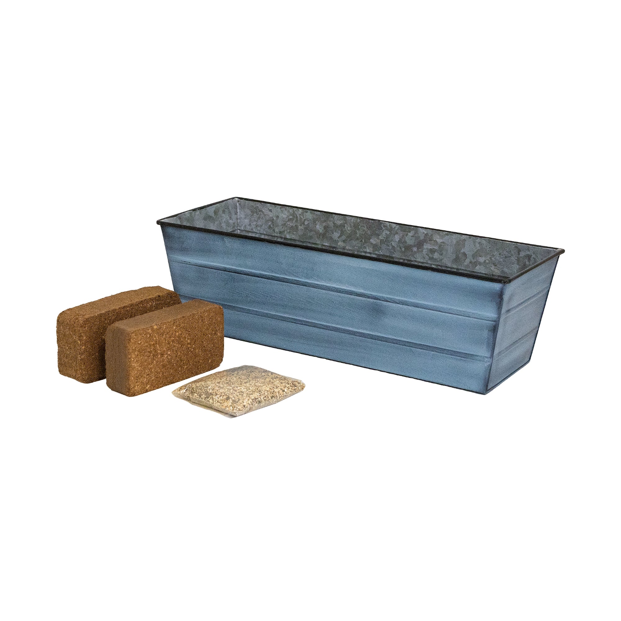 Bloom Box Garden Growing Kit - Medium Size, Nantucket Blue Planter Box for Indoor & Outdoor Plants | Perfect for Herbs, Flowers, and Small Vegetables in Home Gardens, Patios, and Balconies