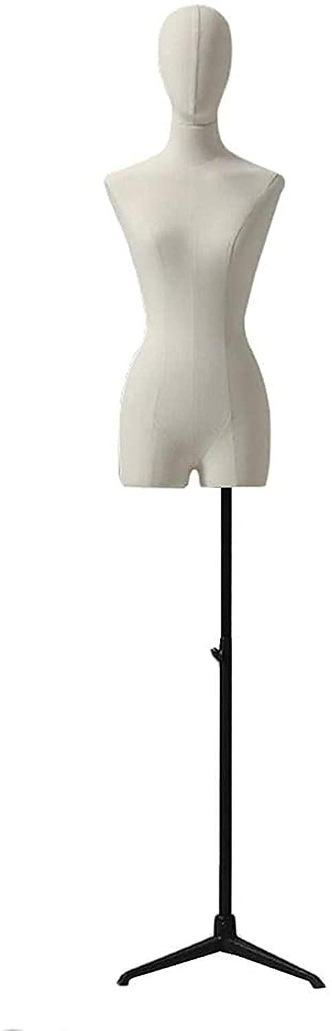 Professional Adjustable Female Dress Form Mannequin with Tripod Stand & Head - Perfect for Tailoring, Fashion Design, Jewelry Display & Boutique Visual Merchandising