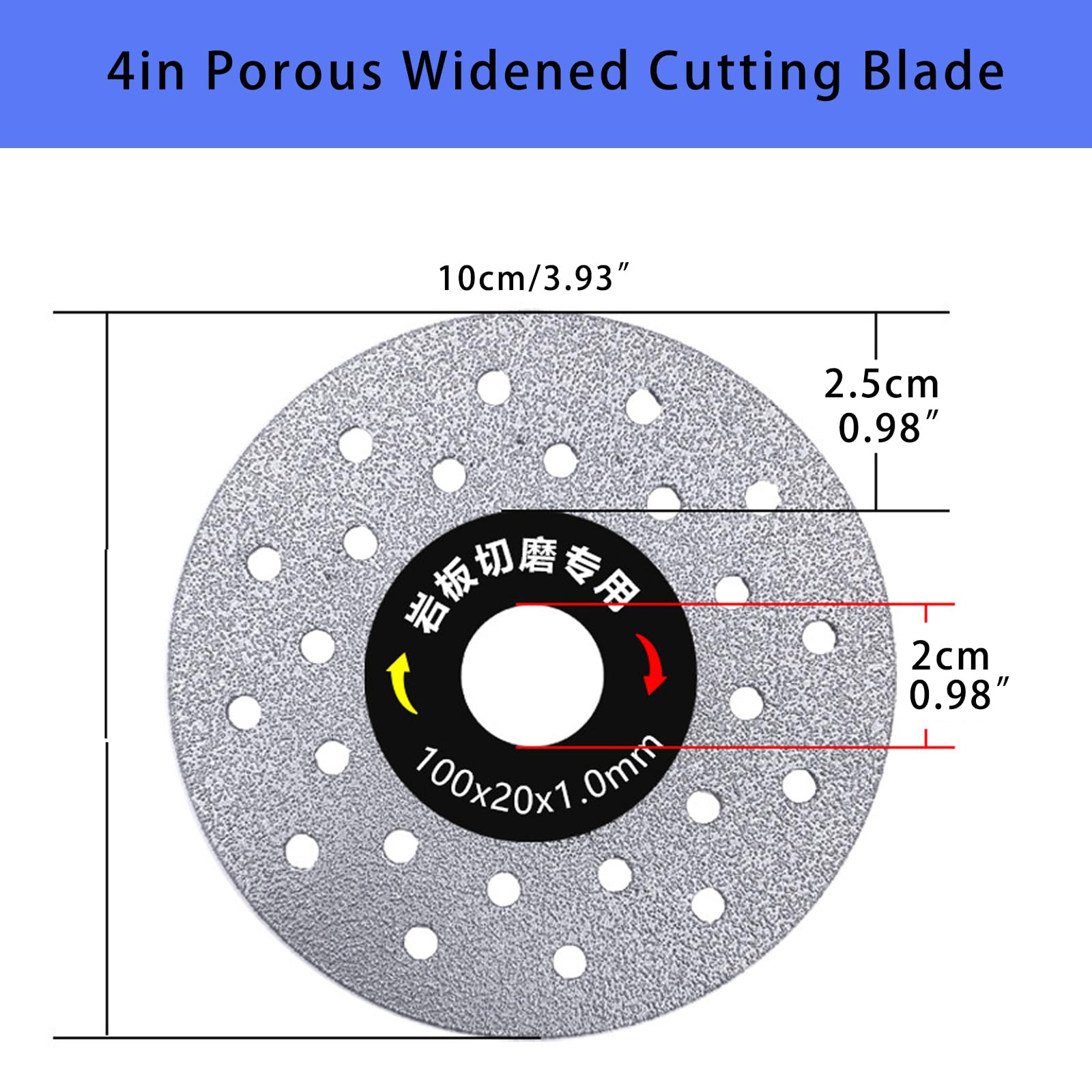 4-Inch Diamond Grinding Disc for Stone, Ceramic Tile & Rock Slab - 5-Piece Porous Widened Cutting Blade Set for Angle Grinder - Perfect for DIY Home Renovation, Tile Installation & Masonry Work