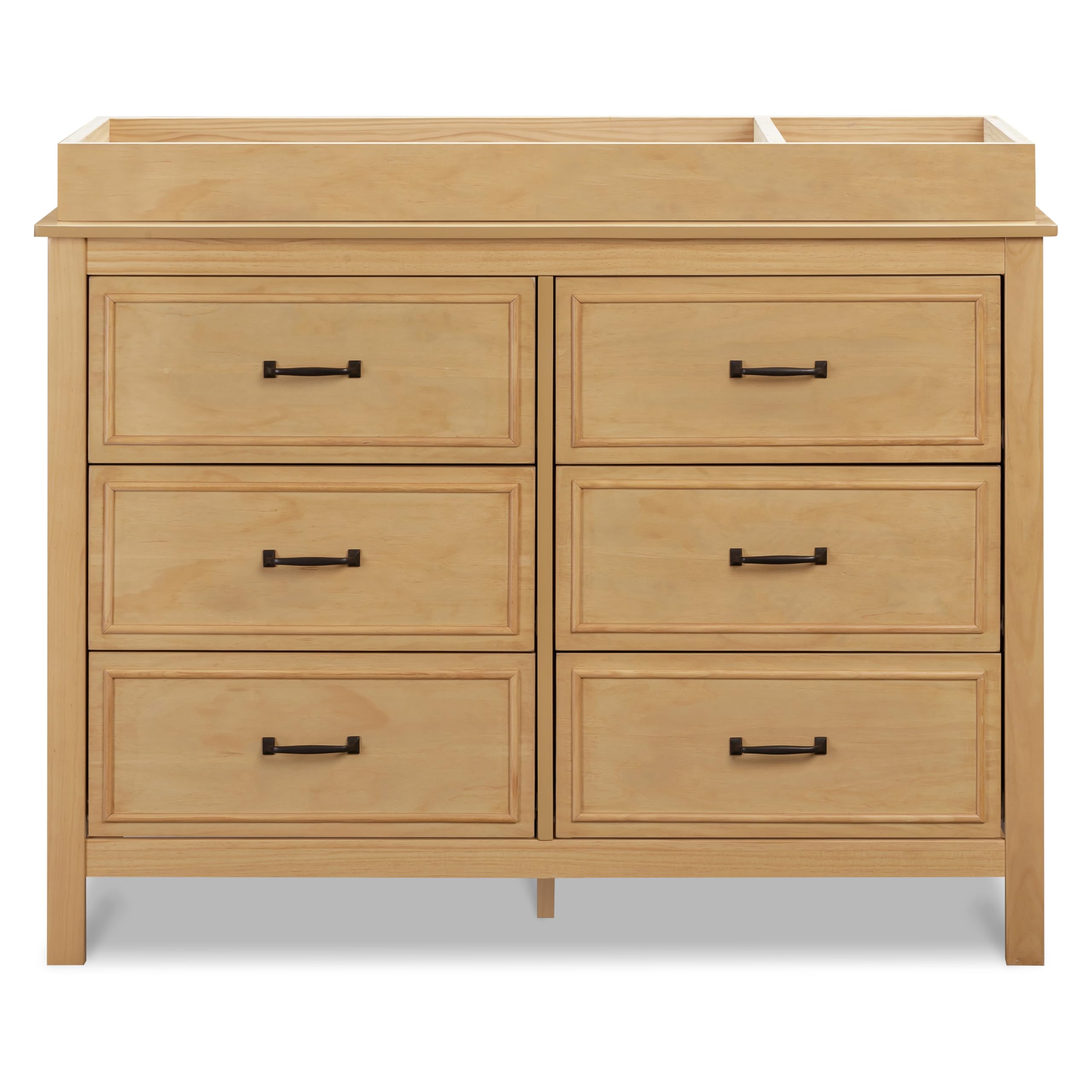 DaVinci Charlie 6-Drawer Double Dresser in Honey Finish - Solid Wood Baby Nursery Dresser with Soft-Close Drawers for Kids Bedroom & Nursery Organization