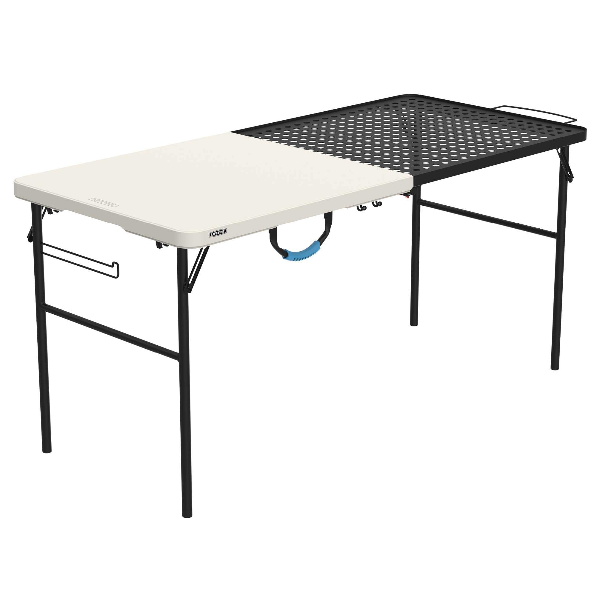 Lifetime Folding Tailgate Table with Grill Rack - Portable Outdoor Camping Station 5-Foot - Perfect for Picnics, Tailgating & Backyard BBQs