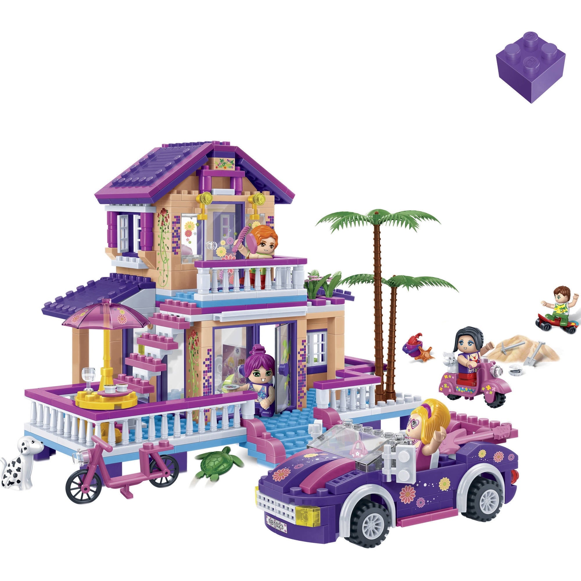 BanBao Trendy Beach House Building Set - 565 Pieces Multicolor Creative Construction Toy for Kids | Perfect for Summer Play, Birthday Gifts & STEM Learning Activities