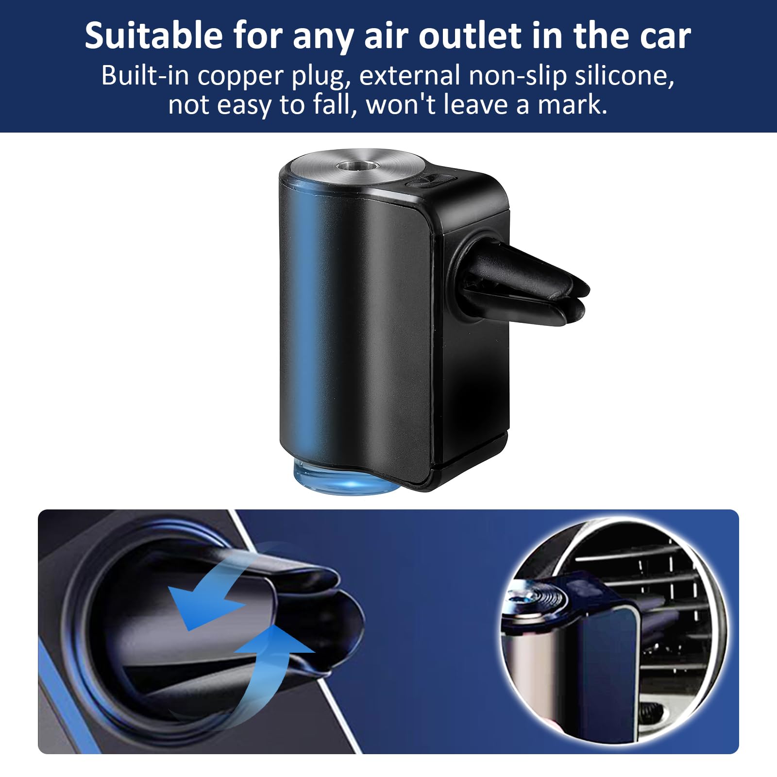 Premium Car Diffuser with 3 Essential Oils - Long Lasting Cologne Scent Air Freshener for Vehicles | Perfect for Daily Commute, Road Trips & Office Use