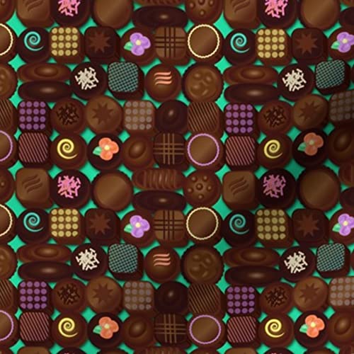 Premium Spoonflower Fabric - Chocolate Candy Box Print on Soft Minky Fabric (Fat Quarter) for Sewing Baby Blankets, Quilt Backing & Plush Projects - Perfect for Nursery Decor, DIY Gifts & Cozy Home Crafts