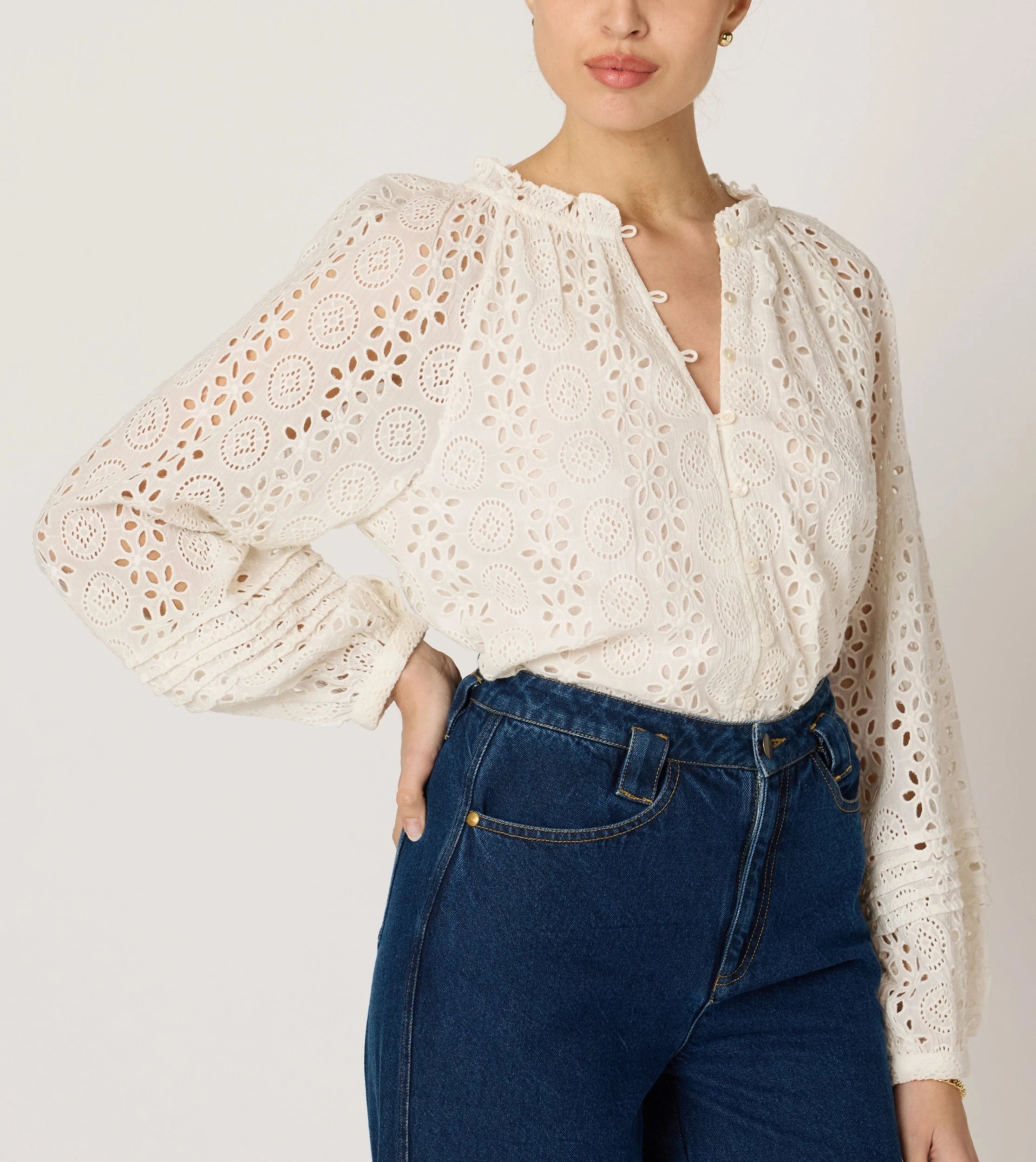 Alicia Blouse Women's Ivory Top - Elegant Casual & Office Wear for Women | Perfect for Work, Date Night & Special Occasions