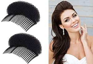 AASA Set of 2 Hair Donut Bun Maker with Comb | Puff Maker Hair Clip Accessory | Hair Styling Tool for Women & Girls | Perfect for Updos, Ponytails & Special Occasions