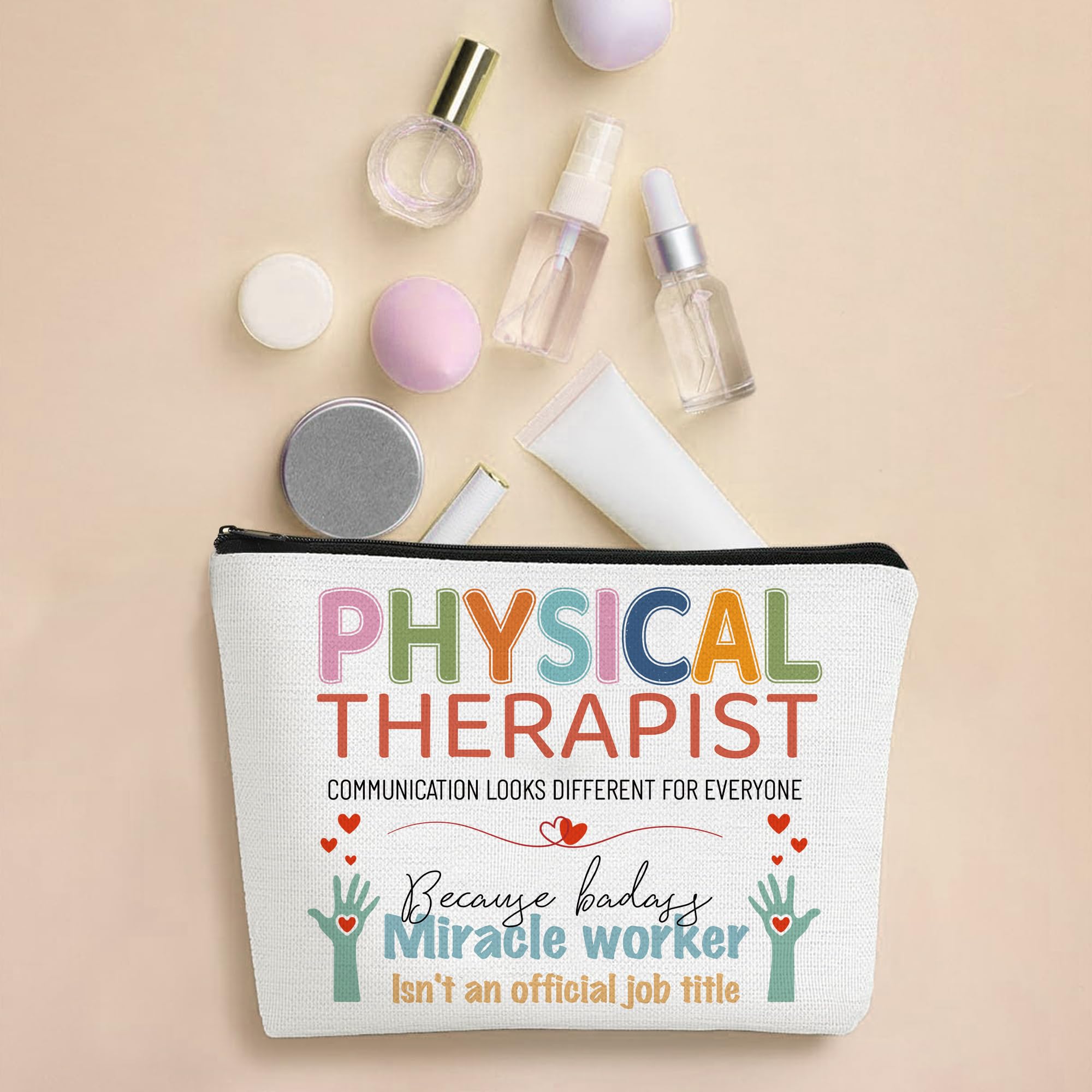 Physical Therapist Gifts for Women - PT Student Makeup Bag & Appreciation Gift for Physical Therapy, Pathologist, PTA, OT - Perfect for Clinicals, Graduation & Thank You Presents