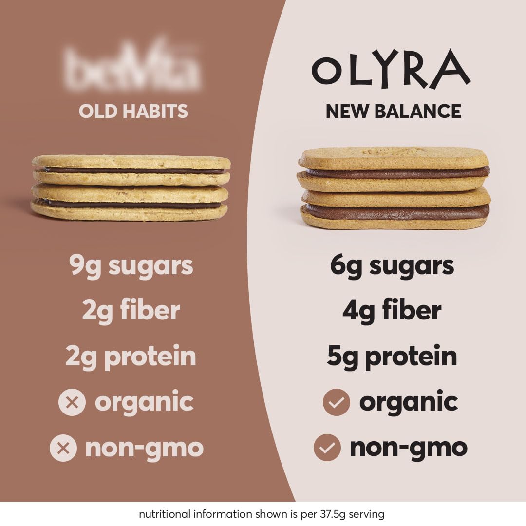 Organic Olyra Variety Pack Breakfast Sandwiches & Biscuits - Healthy Low Sugar Snacks for Adults & Kids - USDA Certified Non-GMO Cookies (24 Pack) - Perfect for Office, School & On-the-Go Snacking